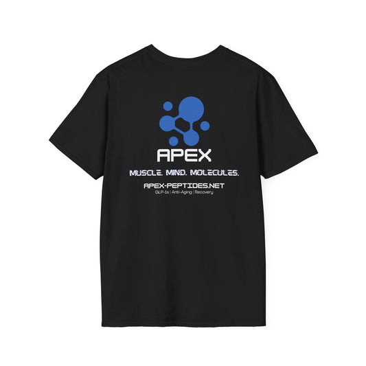 Apex Peptides Logo T-Shirt — Muscle. Mind. Molecules. Design
